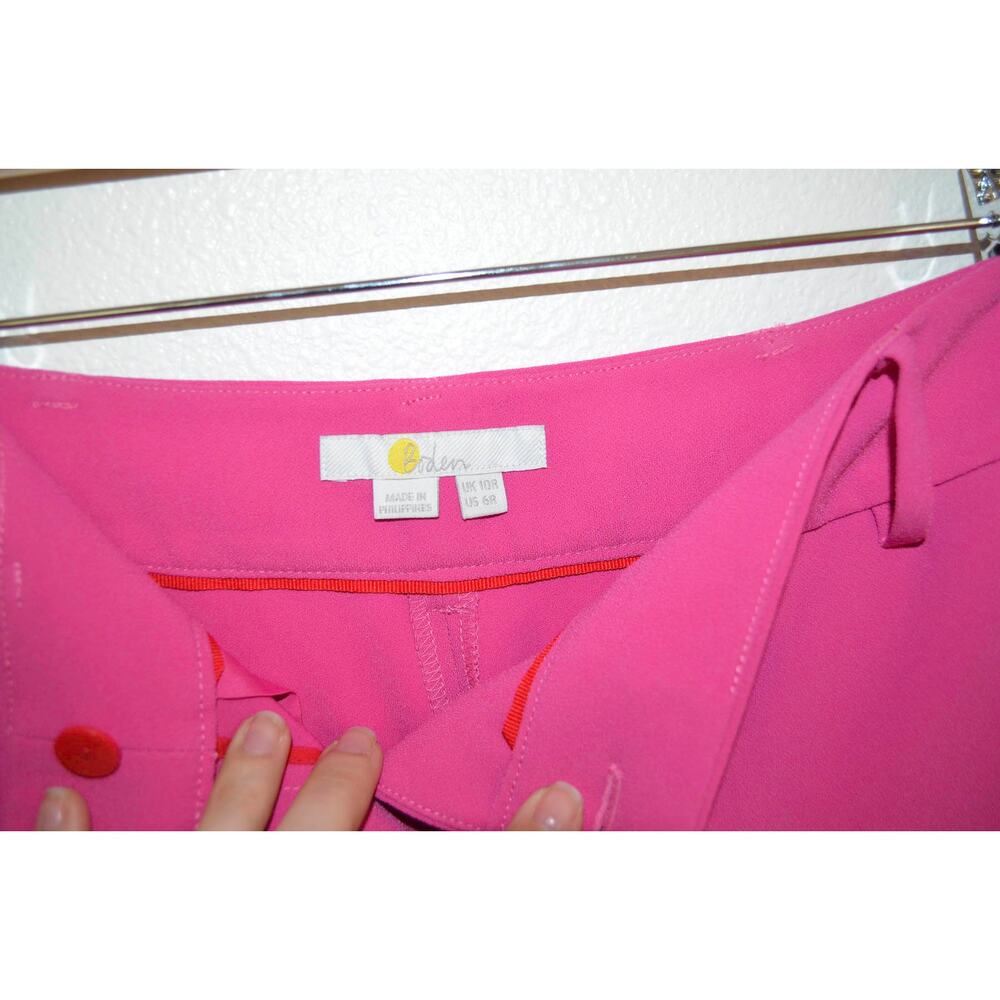 Boden Wide-Leg Trousers in Magenta & Coral - Picture 3 of 5
